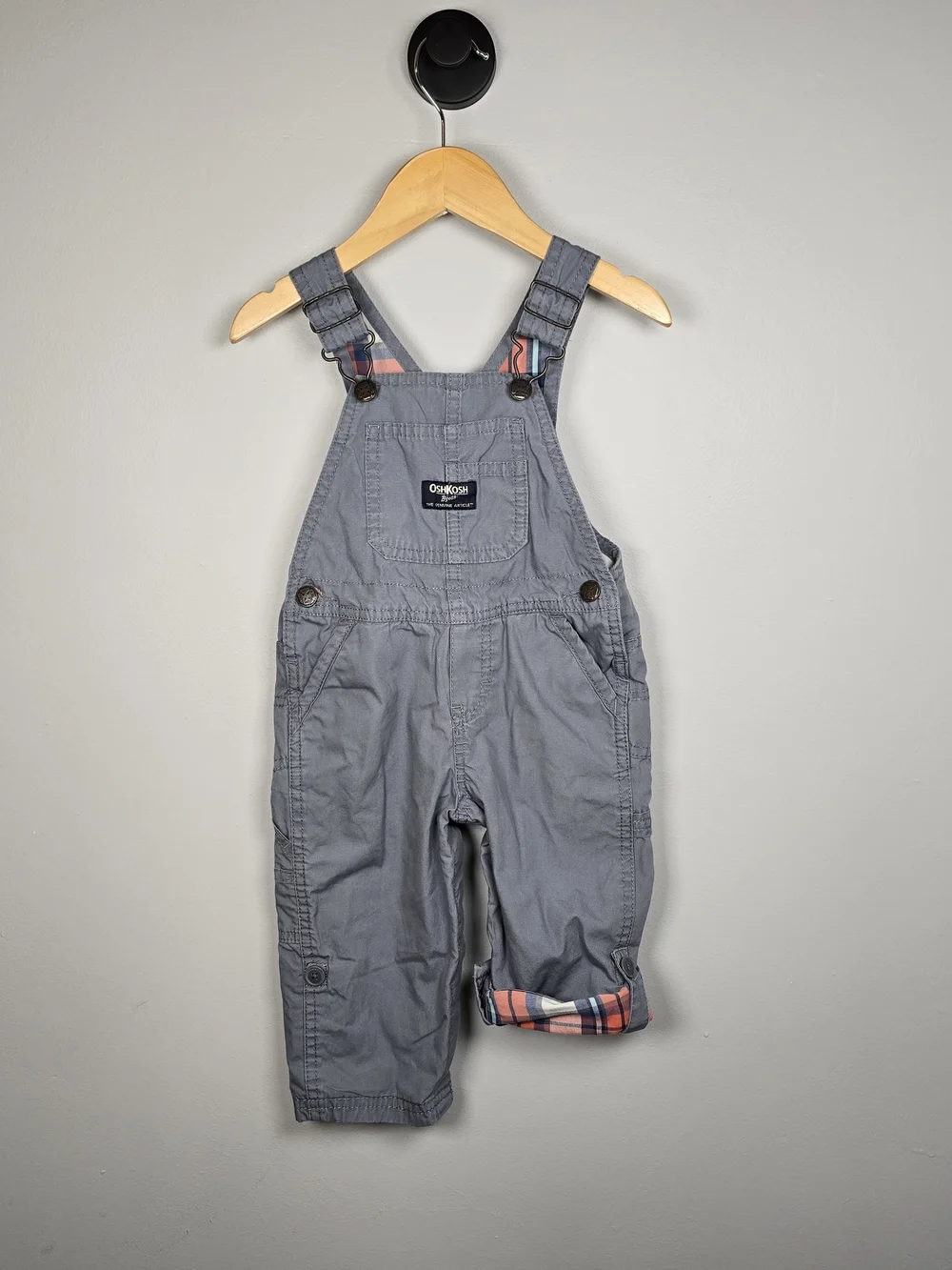 OshKosh B'gosh Boys' Gray Cotton Overalls